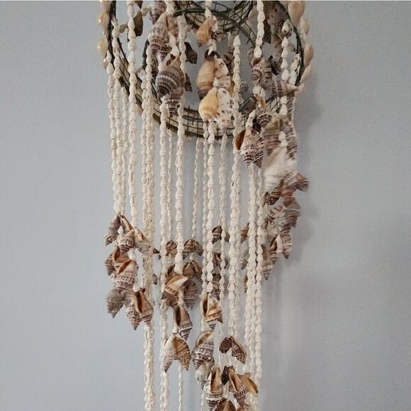 Vintage shell chandelier beach Florida boho - Picture 2 of 6